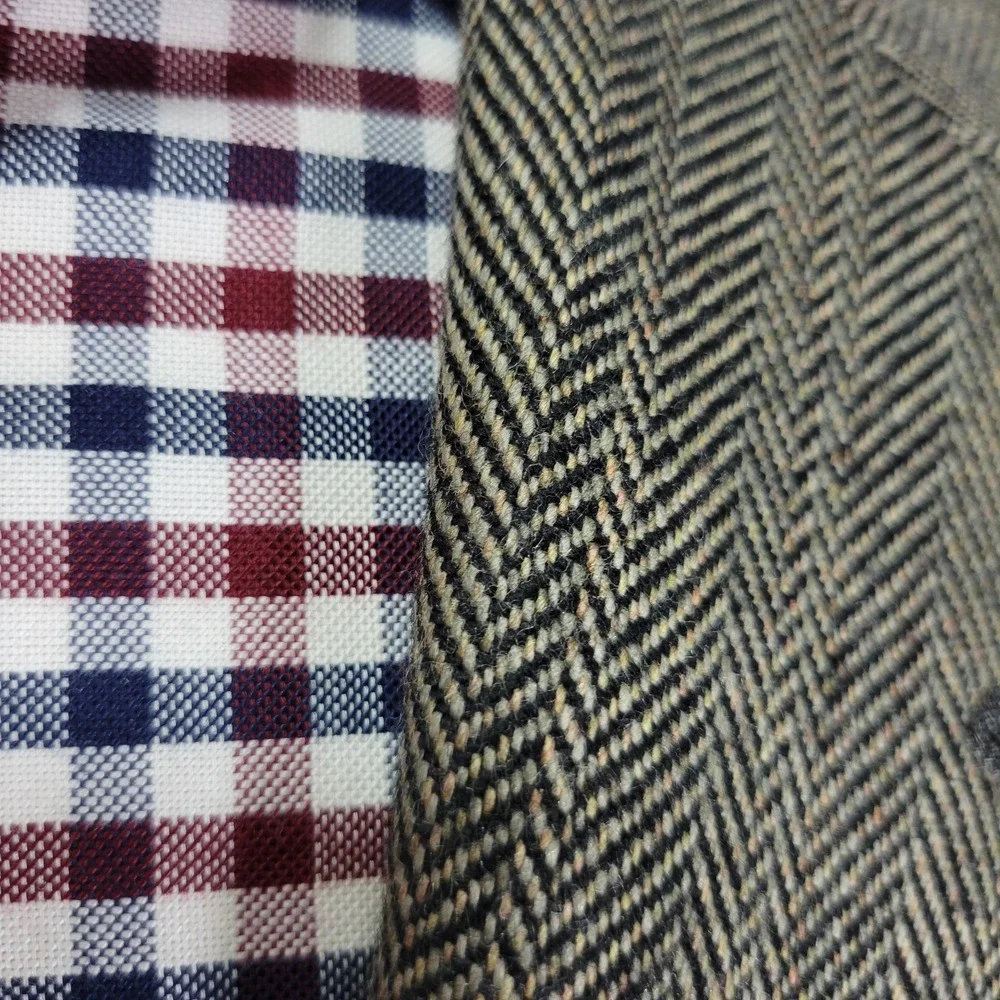Sterling & Hunt Men's Tweed Sport Coat Blazer‎ Brown Herringbone Size About 44R
